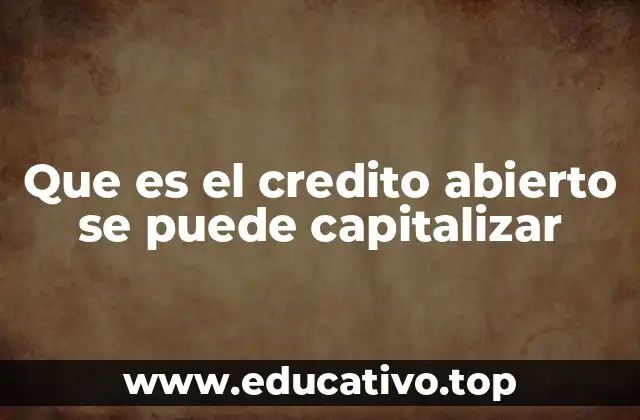 Características y funcionamiento de los créditos abiertos