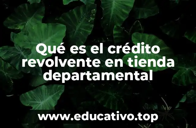 Qué es el crédito revolvente en tienda departamental