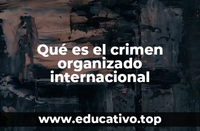 Qué es el crimen organizado internacional