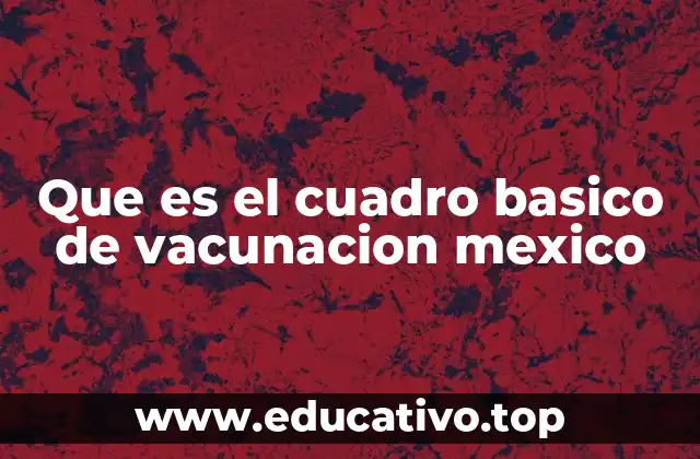 Que es el cuadro basico de vacunacion mexico