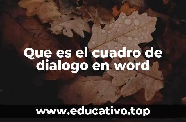 Que es el cuadro de dialogo en word