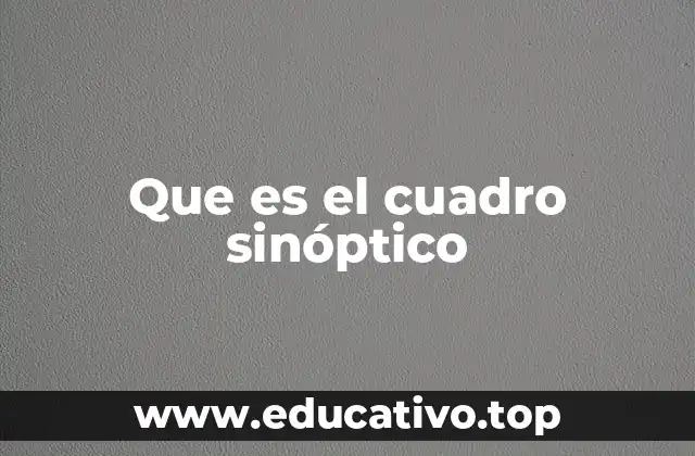 Que es el cuadro sinóptico