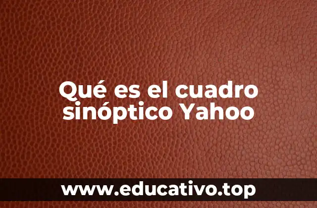 Qué es el cuadro sinóptico Yahoo