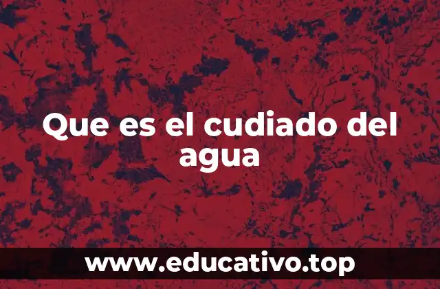 Que es el cudiado del agua