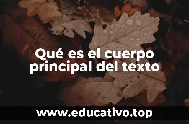 Qué es el cuerpo principal del texto