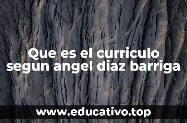 Que es el curriculo segun angel diaz barriga