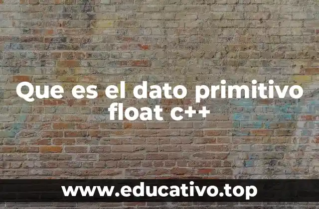 Que es el dato primitivo float c++