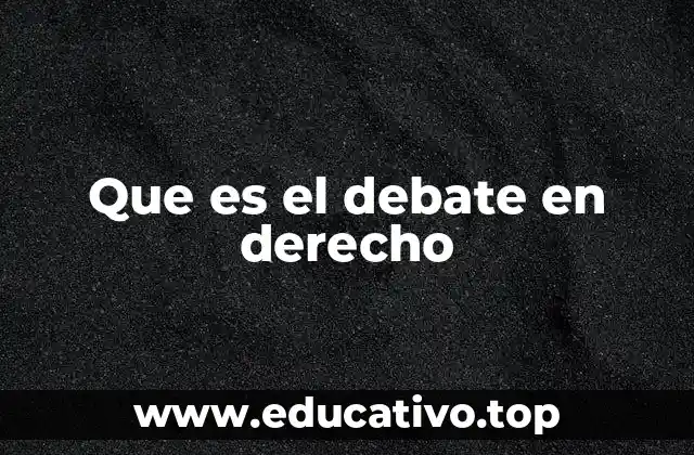 Que es el debate en derecho