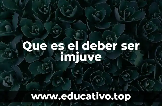 Que es el deber ser imjuve