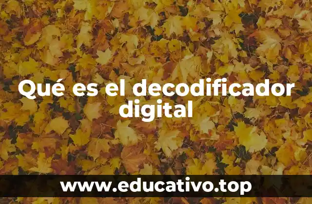 Qué es el decodificador digital