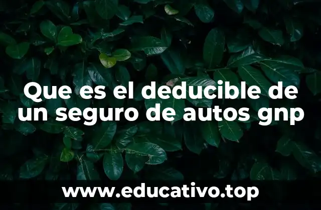 Que es el deducible de un seguro de autos gnp