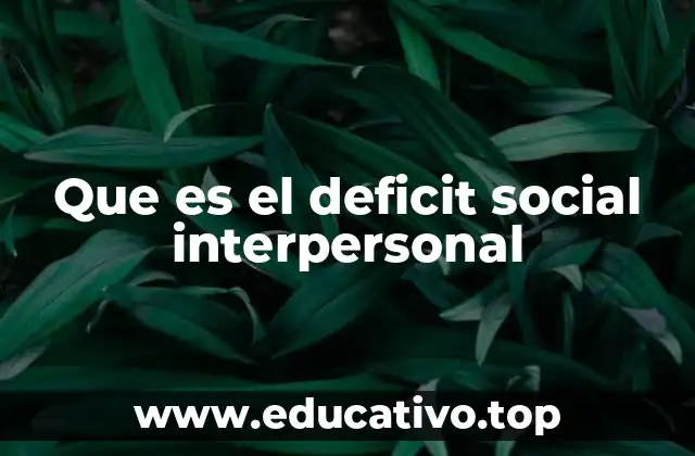Que es el deficit social interpersonal