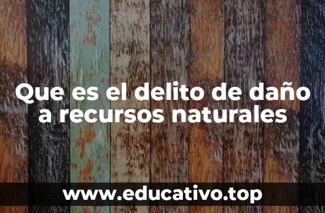 Que es el delito de daño a recursos naturales
