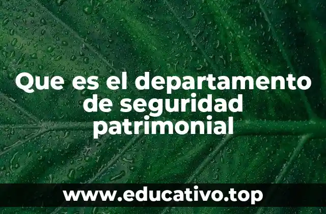 Que es el departamento de seguridad patrimonial