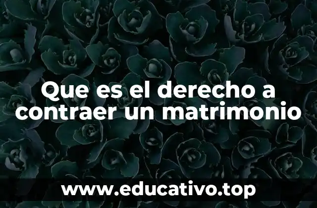 Que es el derecho a contraer un matrimonio