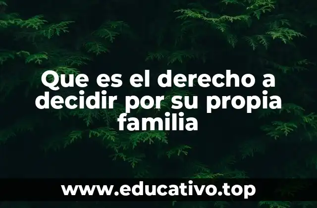 Que es el derecho a decidir por su propia familia