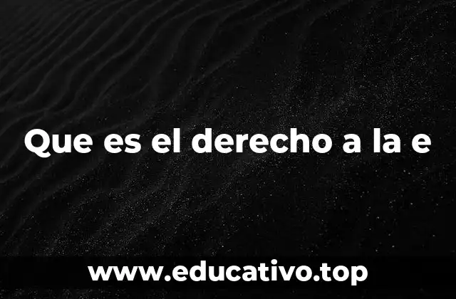 Que es el derecho a la e