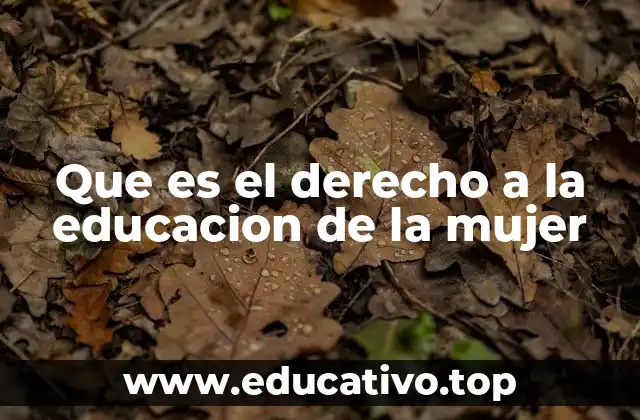Que es el derecho a la educacion de la mujer