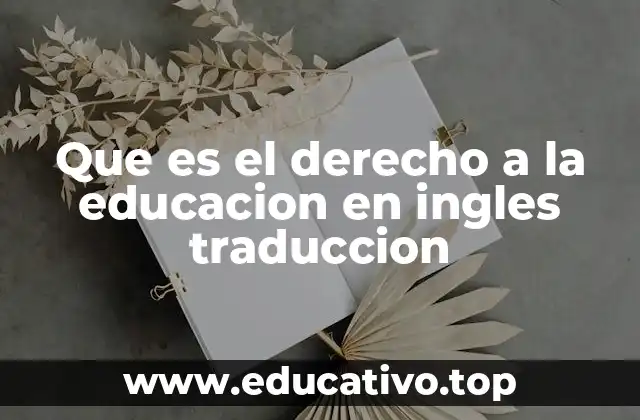 Que es el derecho a la educacion en ingles traduccion