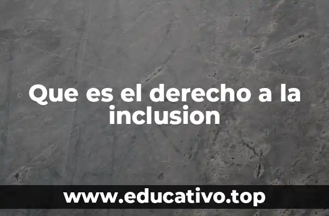 Que es el derecho a la inclusion
