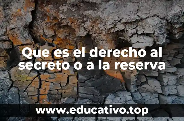 Que es el derecho al secreto o a la reserva