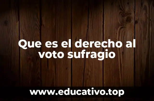 Que es el derecho al voto sufragio