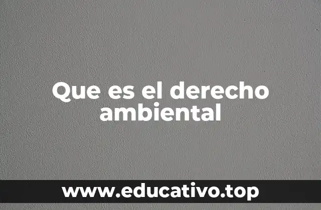 Que es el derecho ambiental