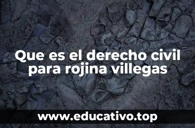 Que es el derecho civil para rojina villegas