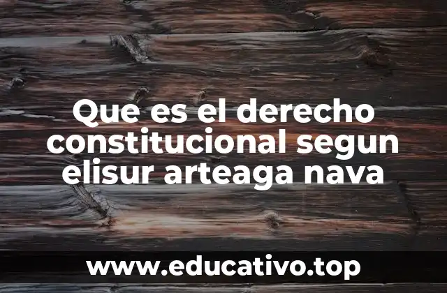 Que es el derecho constitucional segun elisur arteaga nava