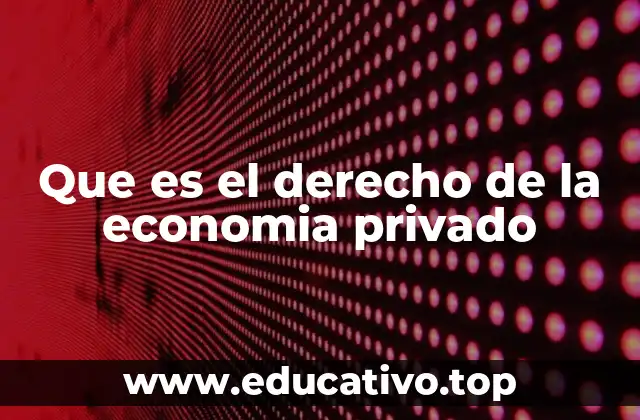 Que es el derecho de la economia privado