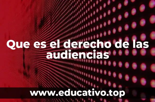 Que es el derecho de las audiencias
