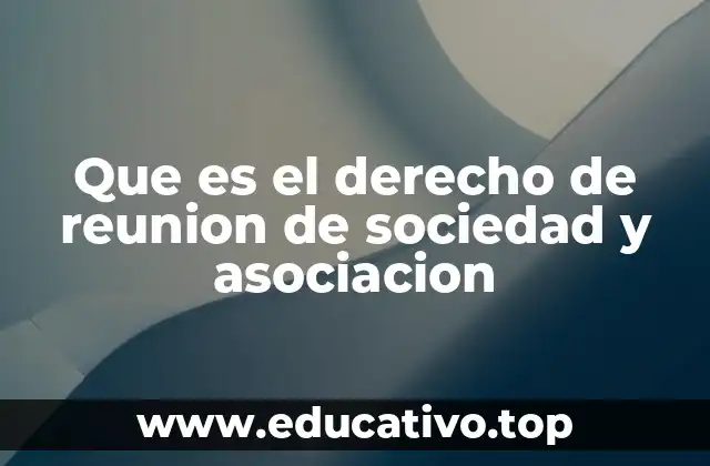 Que es el derecho de reunion de sociedad y asociacion