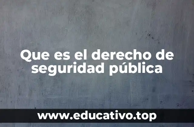 Que es el derecho de seguridad pública