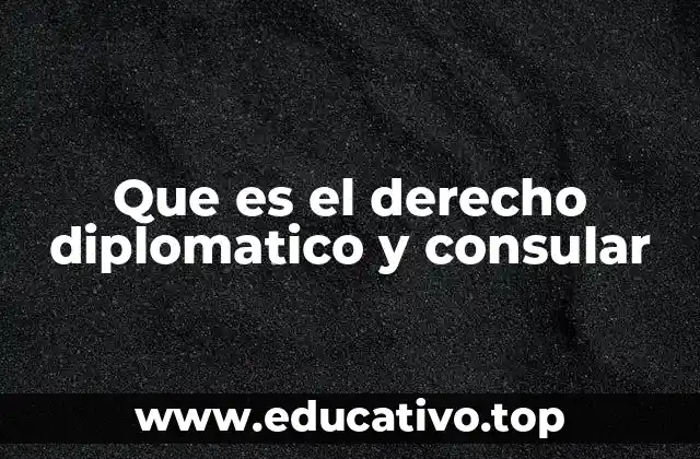 Que es el derecho diplomatico y consular