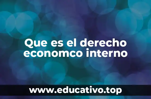 Que es el derecho economco interno