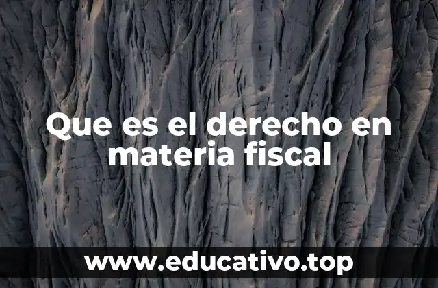 Que es el derecho en materia fiscal