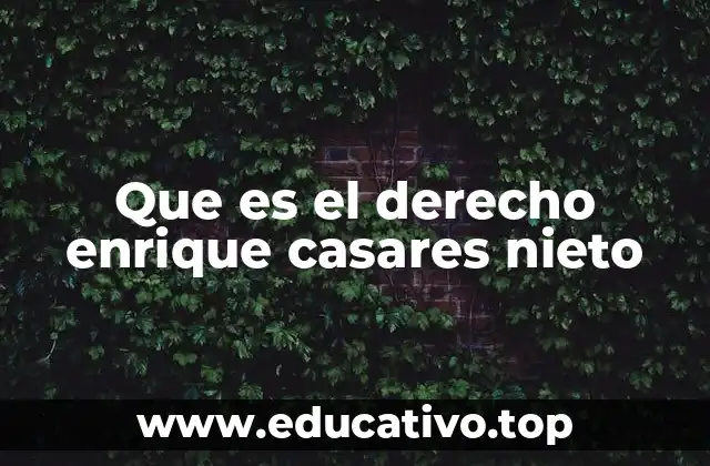 Que es el derecho enrique casares nieto