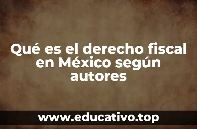 Qué es el derecho fiscal en México según autores