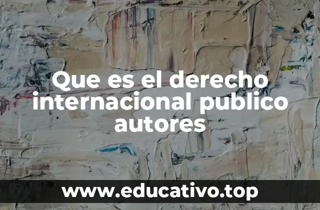 Que es el derecho internacional publico autores
