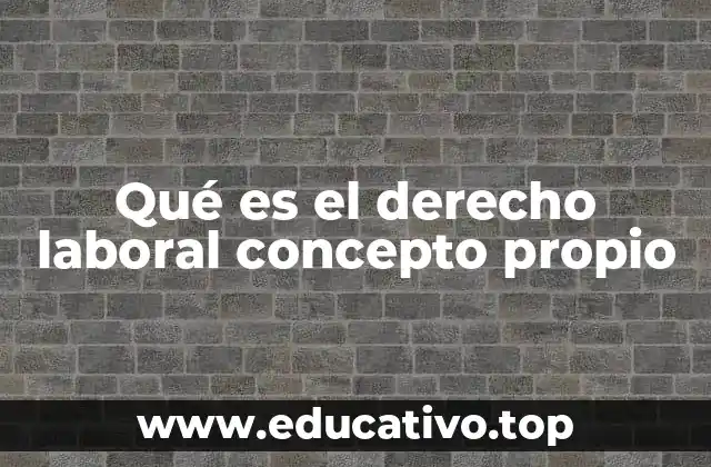 Qué es el derecho laboral concepto propio