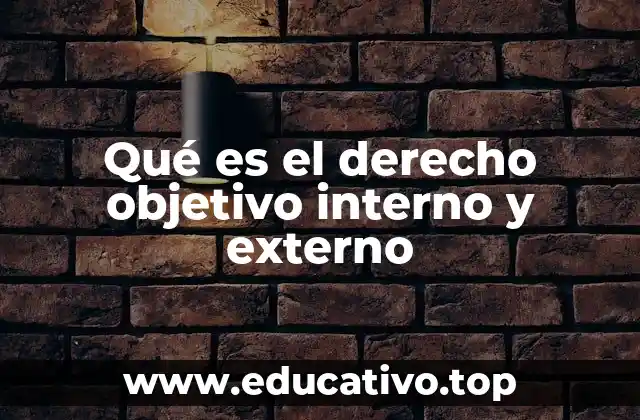 Qué es el derecho objetivo interno y externo