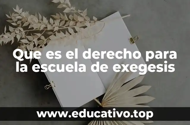 Que es el derecho para la escuela de exegesis