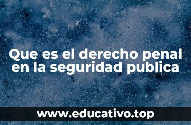 Que es el derecho penal en la seguridad publica