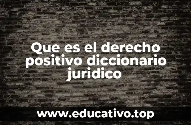 Que es el derecho positivo diccionario juridico
