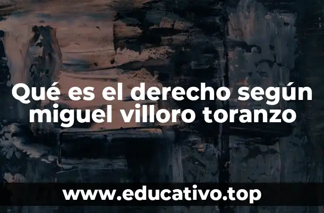 Qué es el derecho según miguel villoro toranzo