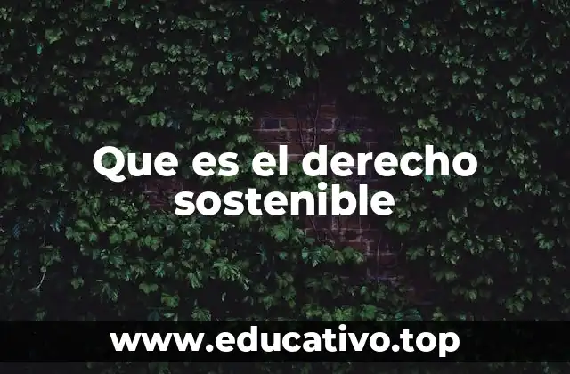 Que es el derecho sostenible