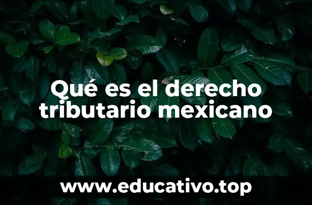 Qué es el derecho tributario mexicano