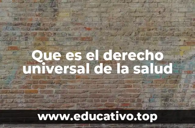 Que es el derecho universal de la salud