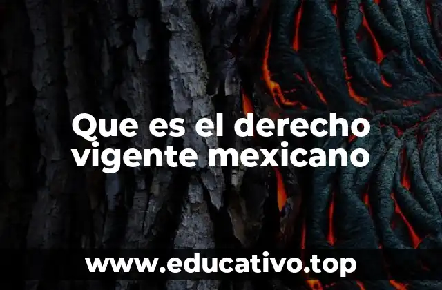 Que es el derecho vigente mexicano