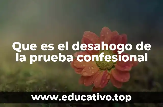 Que es el desahogo de la prueba confesional